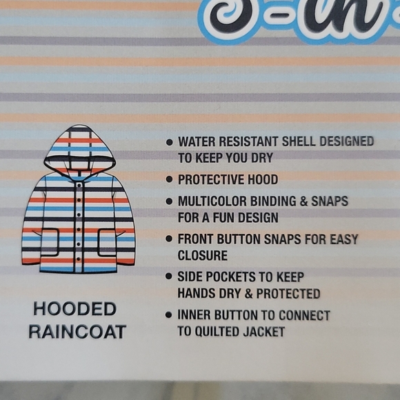 NWT  kids 3 in 1 jacket/raincoat - Picture 4 of 7